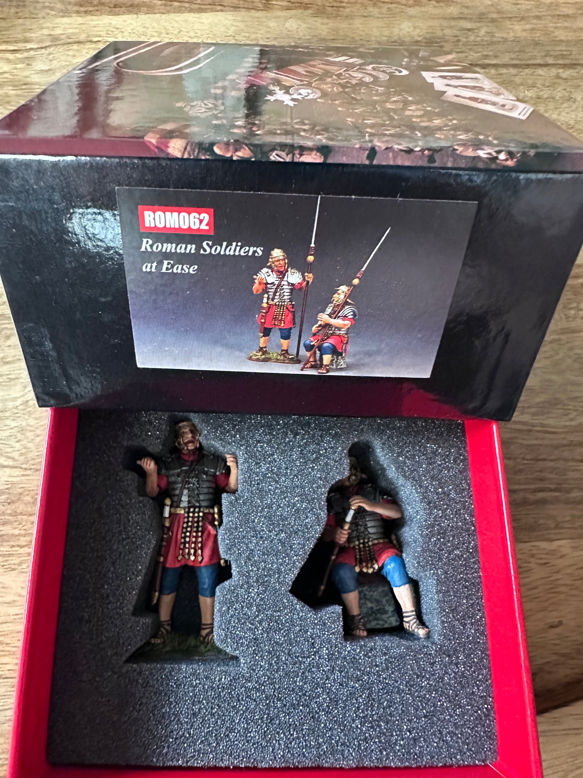 Roman Soldiers at Ease presented in a classic red collectors box