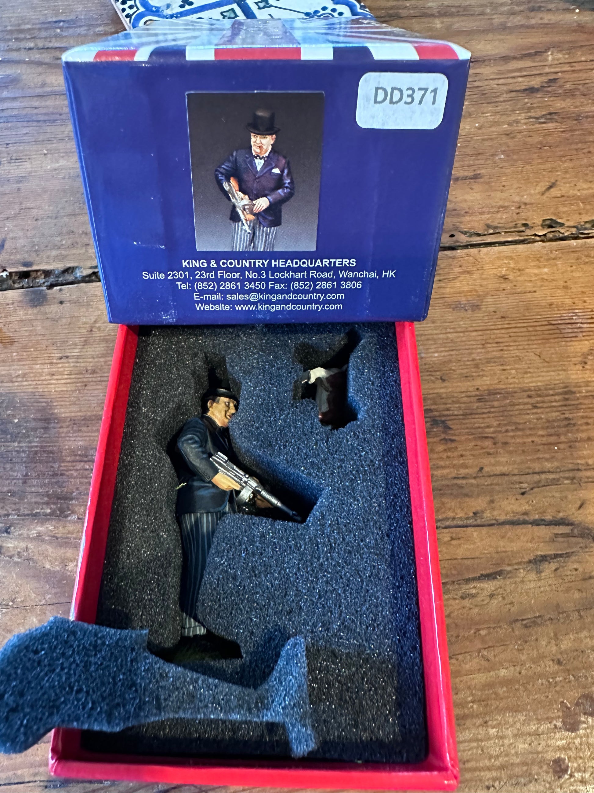 Winston S. Churchill miniature shown in classic red collectors box.
