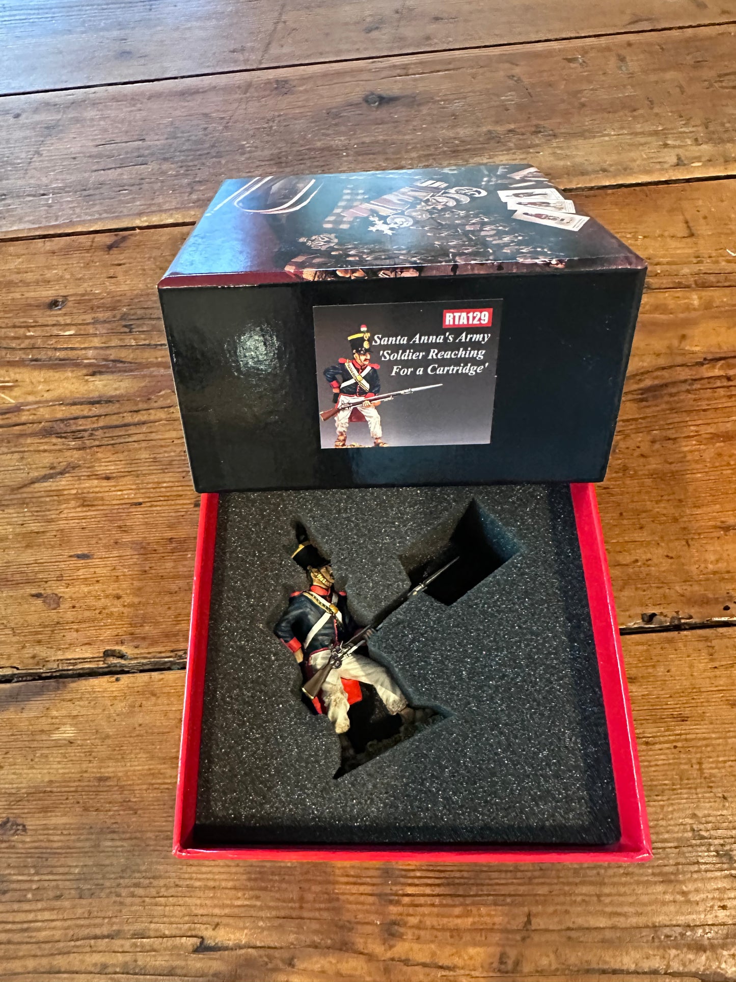 Santa Anna's Soldier Reaching for a Fresh Cartridge packaged in a classic red collector box