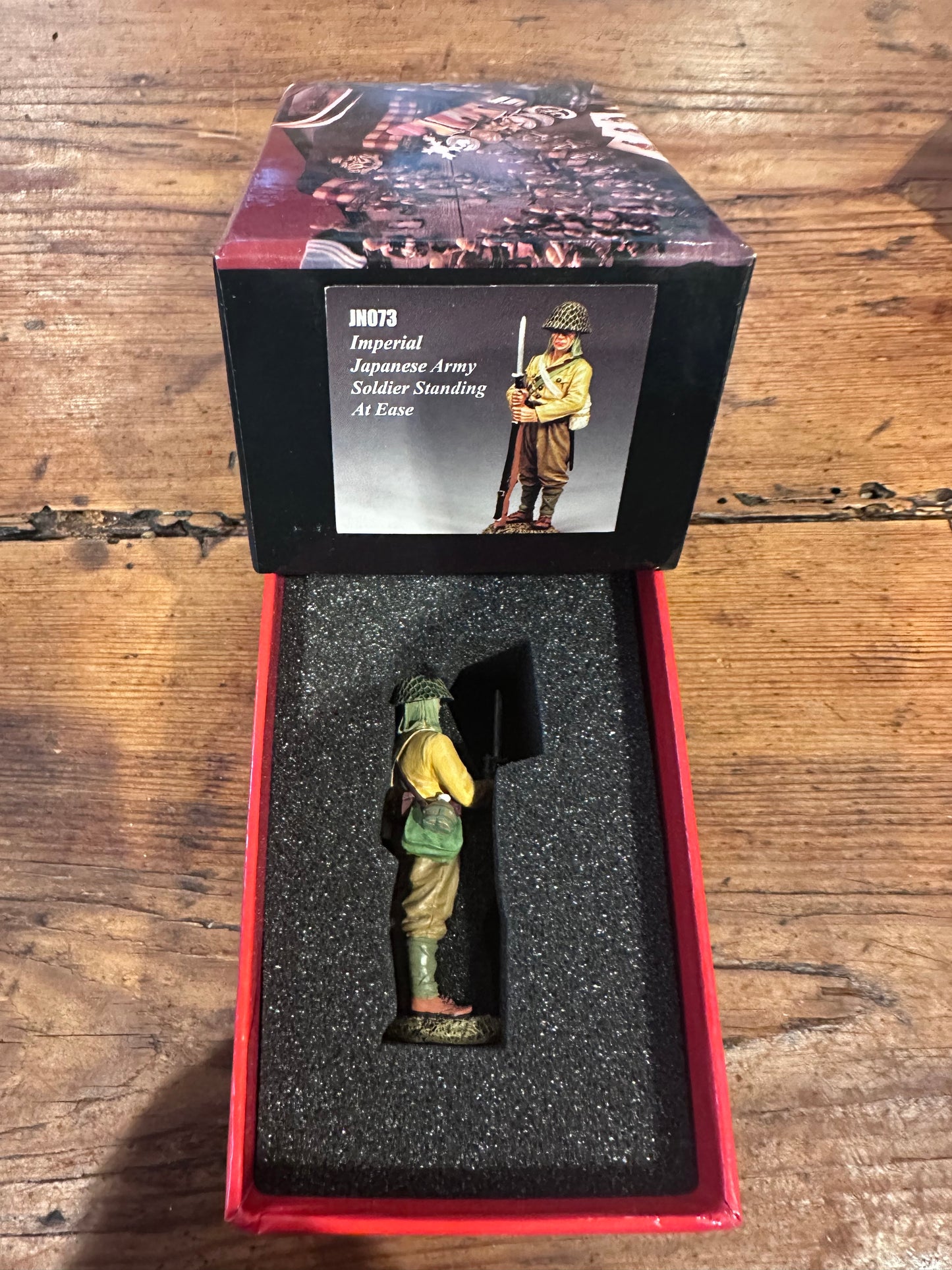 I.J.A. Soldier Standing at Ease JN073 package in a classic red collector box