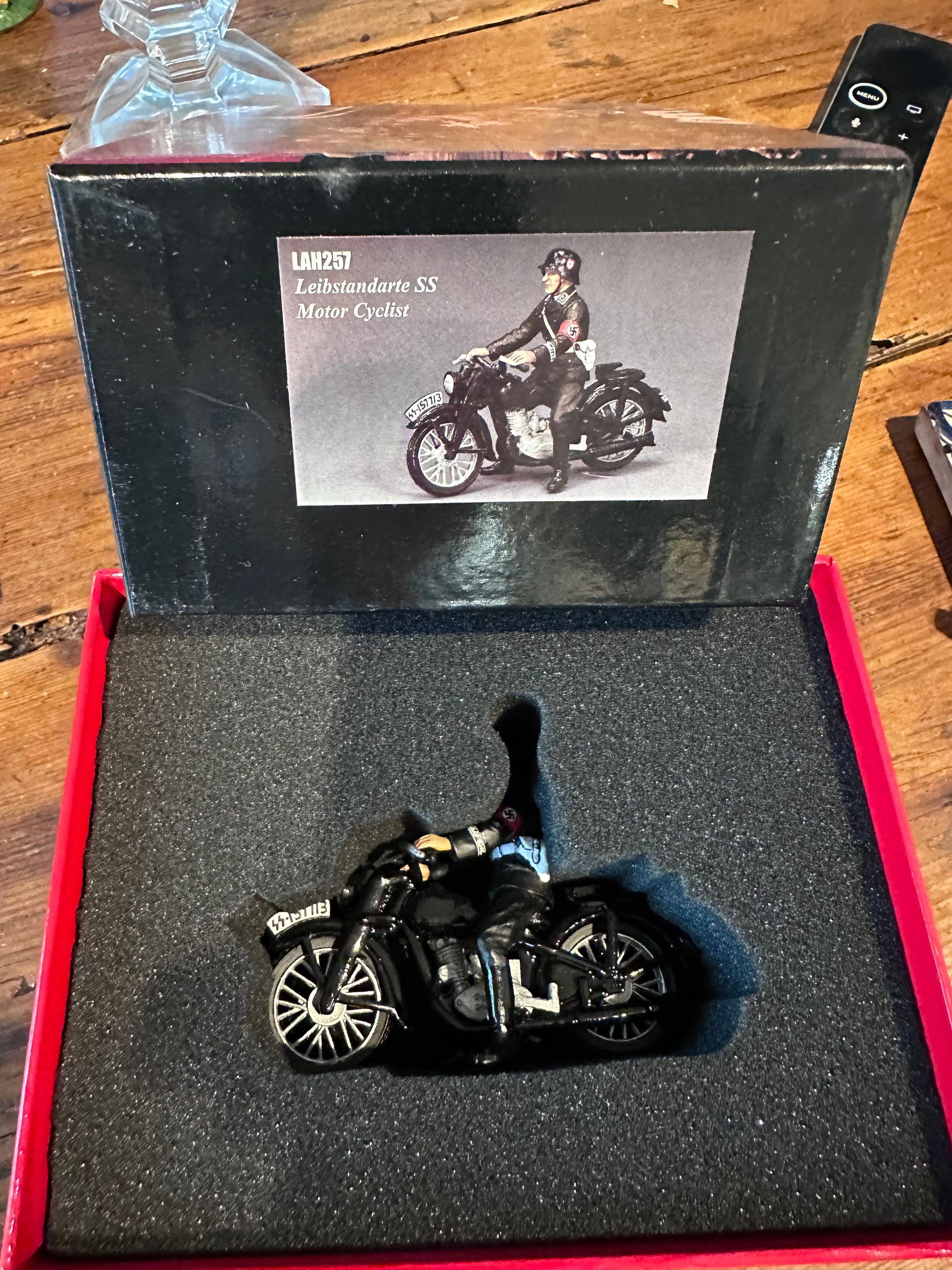 Toy soldier packaging for Leibstandarte Motorcyclist.