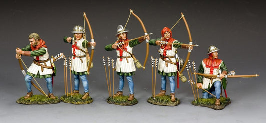 King & Country English longbowmen archer set 1/30 scale medieval toy soldiers MK-S07 archers firing bows