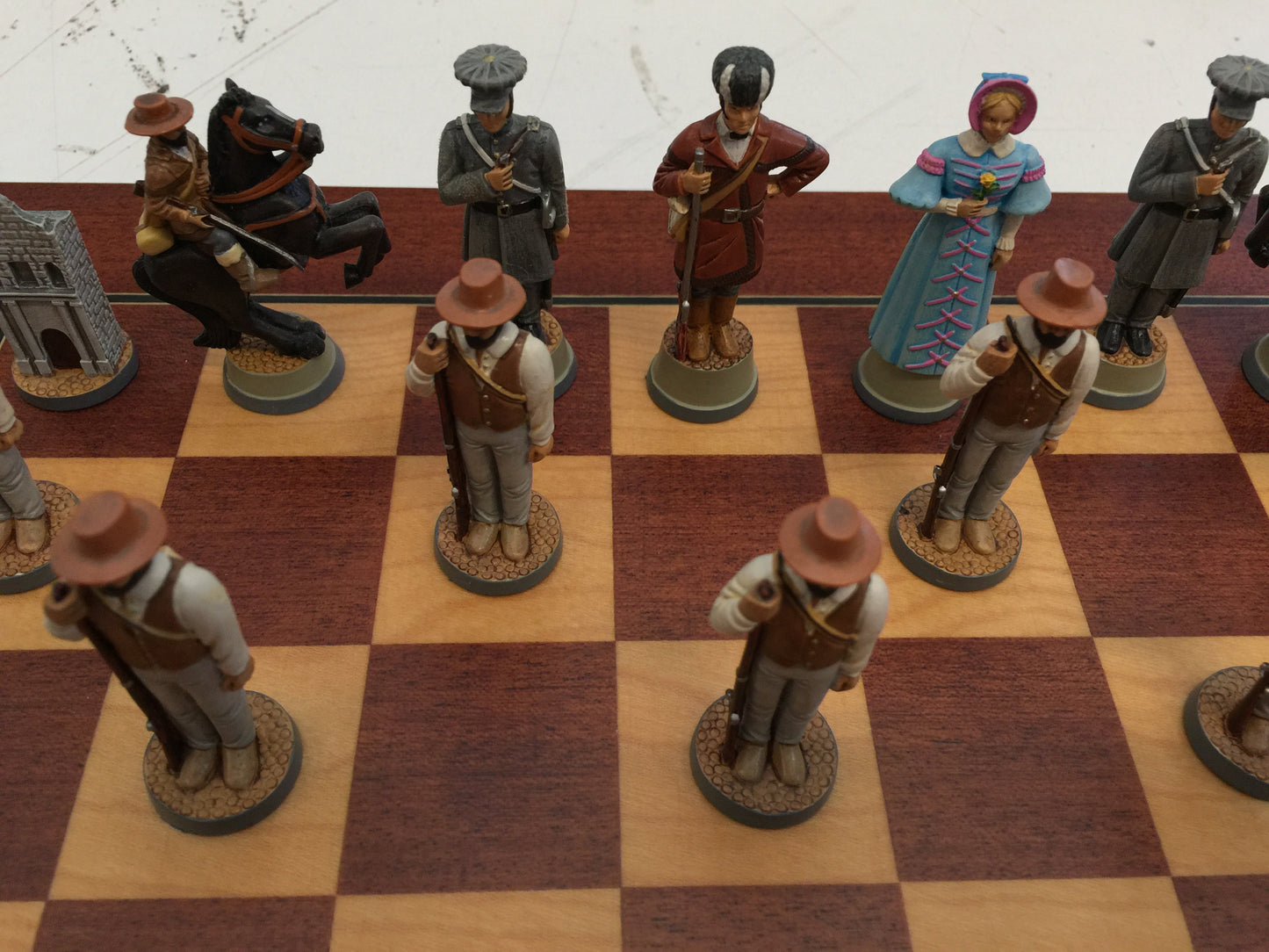 Texas army chess set pieces.