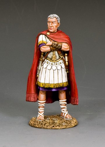 King & Country Gaius Julius Caesar Roman general 1/30 scale matte finish toy soldier figure in campaign cloak and armor