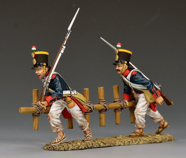 Mexican soldiers carrying ladder assaulting Alamo 1836 Texas Revolution military miniatures 1/30 scale matte figures RTA127