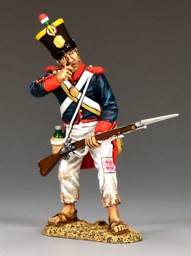 Mexican soldier biting cartridge reloading musket Alamo 1836 Texas Revolution military miniature 1/30 scale matte figure RTA130