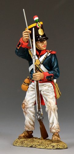 Mexican soldier using ramrod loading musket Alamo 1836 Texas Revolution toy soldier 1/30 scale matte figure RTA131