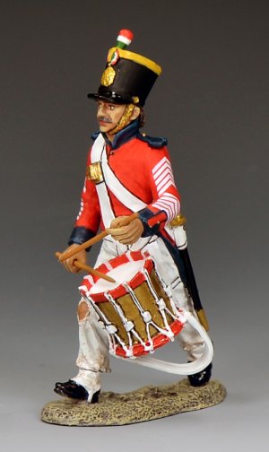 Mexican army drummer advancing Alamo 1836 Texas Revolution toy soldier 1/30 scale matte figure King and Country RTA139