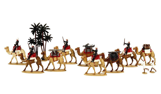 collectible toy soldier miniature army men figurines on camels.