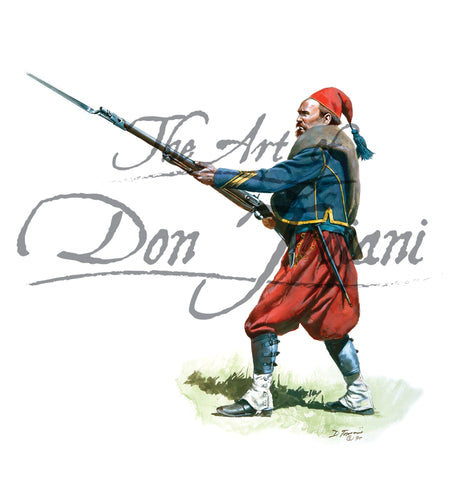 Don Troiani wall art print Coppens Zouaves Louisiana Battalion. Soldier has red pants and red hat.