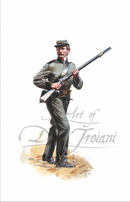 3rd Alabama Regiment. Illustration of a soldier in uniform holding a rifle.