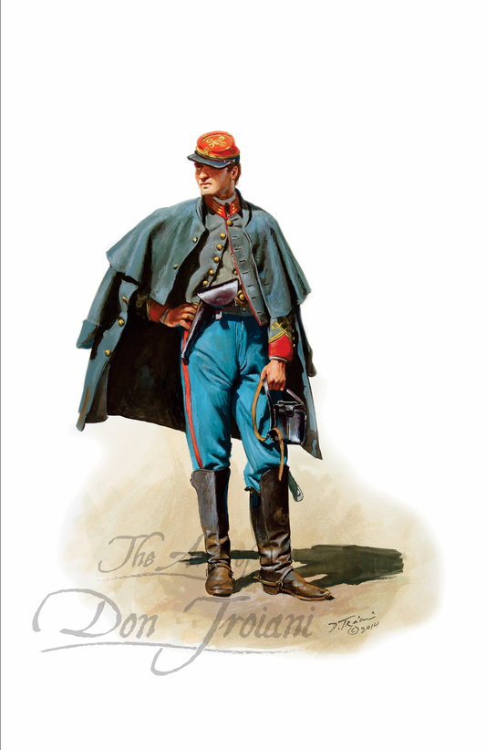 Illustration of a soldier in uniform with a white background