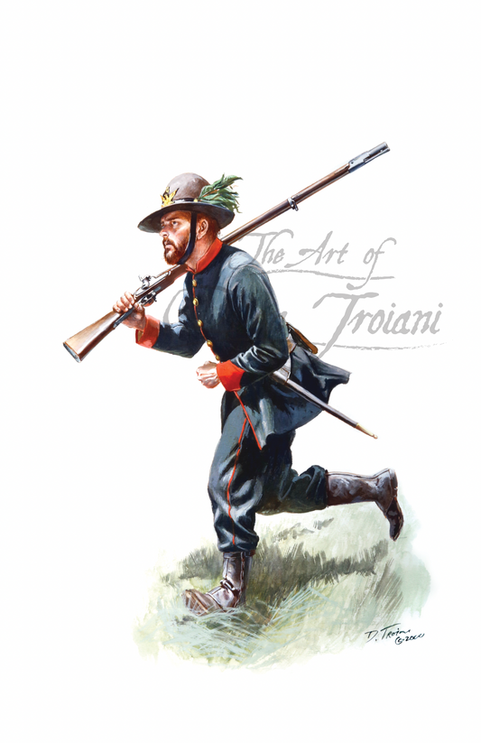 Garibaldi Guard. Illustration of a soldier with a rifle.