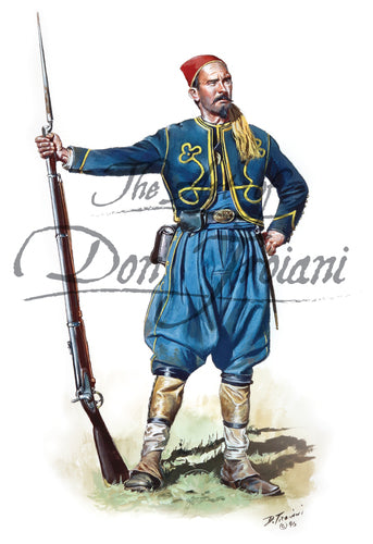 Don Troiani wall art print 53rd New York Volunteer, D'Epineuil Zouaves. Soldier is wearing a red cap.