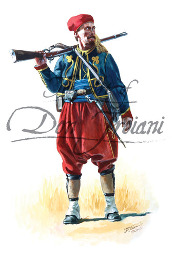 Don Troiani wall art print 74th New York Volunteers. Soldier wearing red pants.