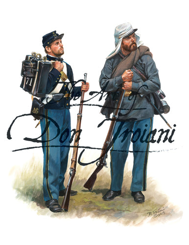 Don Troiani wall art print 71st New York State Militia 1861. Two soldiers standing with muskets.