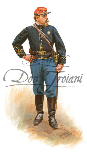Don Troiani wall art print 146th New York Vols. Lt. Soldier is wearing a blue uniform.