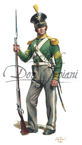 Don Troiani wall art print U.S. Marine Sergeant. Soldier is wearing a green jacket.