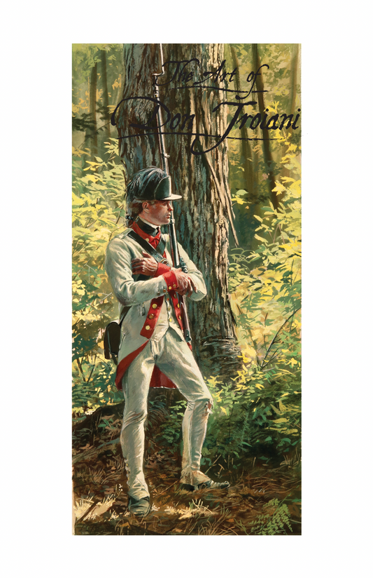 4th New York Regiment, Private. Man in historical military uniform standing in a forest.