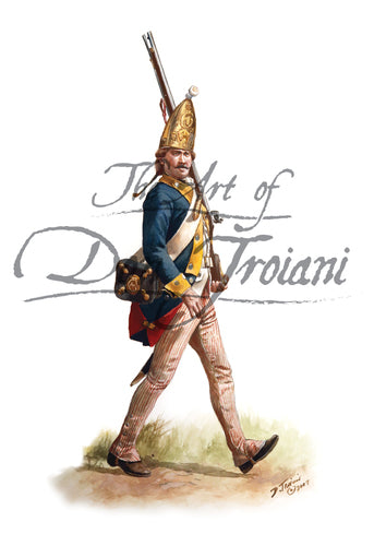 Don Troiani wall art print Grenadier Brunswick Regiment Von Rediesal. Wearing a gold hat.