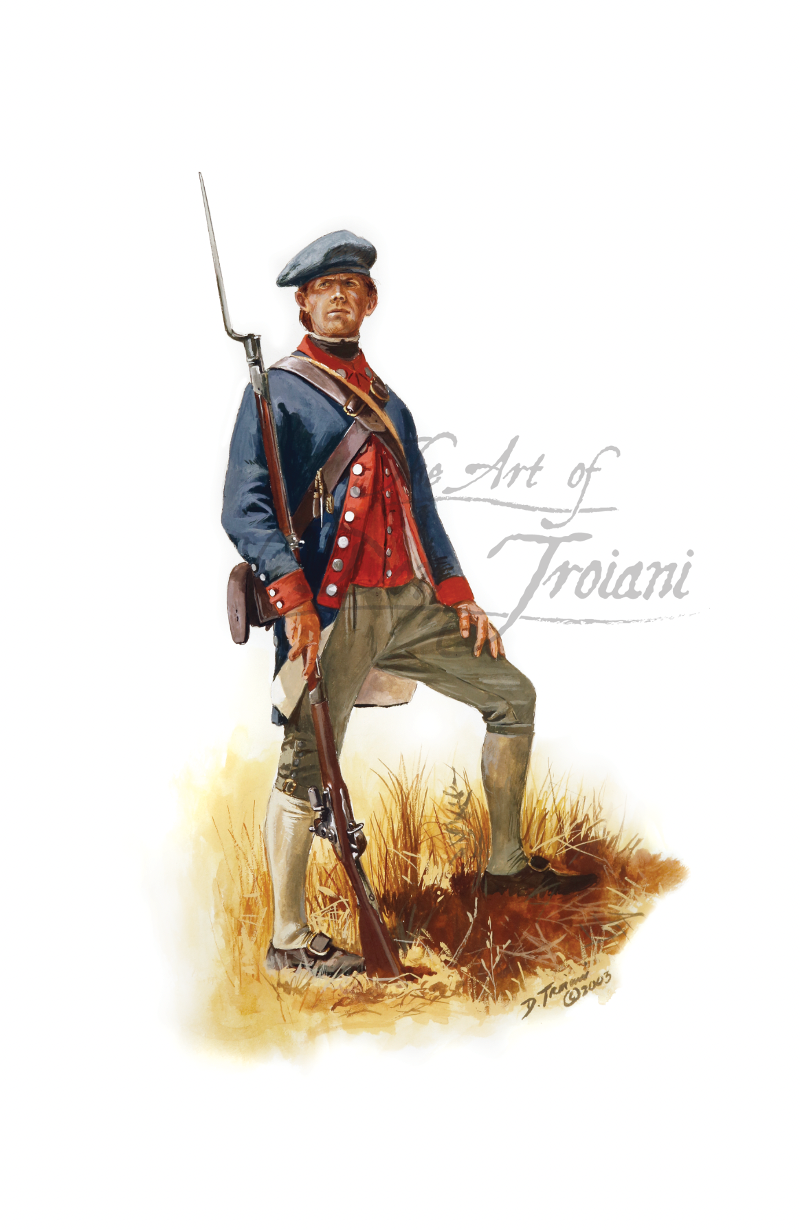 5th Virginia Regiment. Artistic depiction of a soldier in uniform with a rifle.