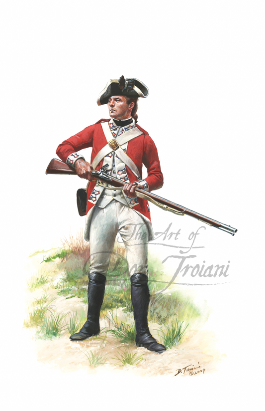 British Marine. Artistic depiction of a soldier in historical military uniform.