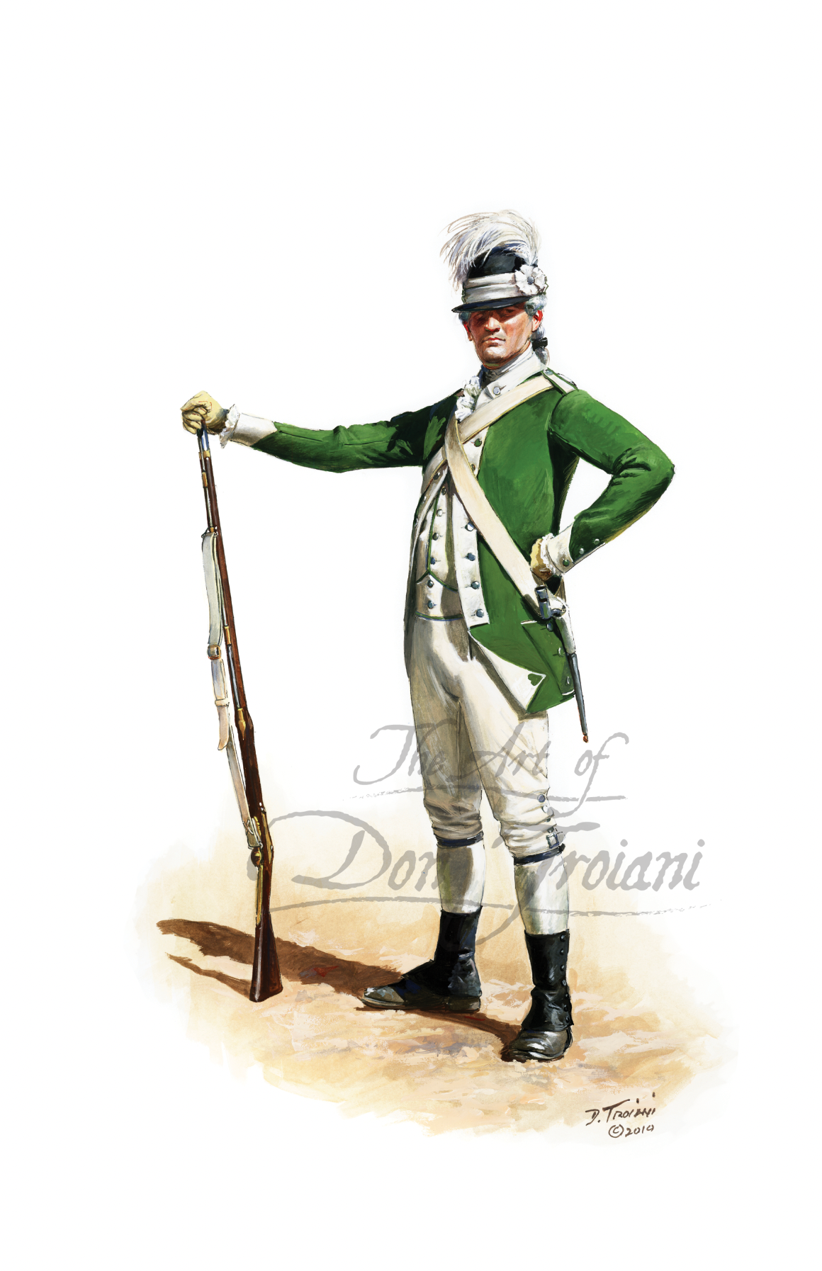 3rd Battalion Light Infantry Company Sergeant. Artistic depiction of a person in historical military uniform with a white background