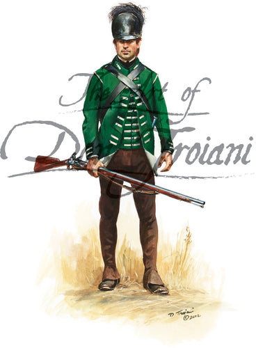 Don Troiani wall art print Loyalist: Infantry of the British Legion . Soldier in a green coat.