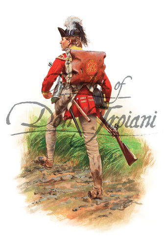 Don Troiani wall art print 20th Regiment of Foot. Soldier is wearing a red uniform.