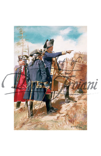 Don Troiani wall art print Washington and Rochambeau, Siege of Yorktown. George Washington and Rochambeau planning attack.