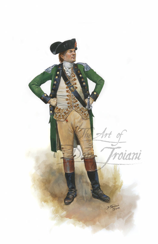 Colonel Hale. Illustration of a man in historical military uniform.