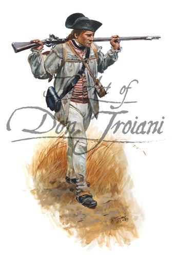 Don Troiani wall art print 8th Massachusetts. Soldier wearing white uniform with musket.