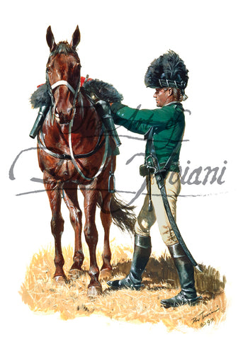 Don Troiani wall art print British Legion Dragoon Cavalry Trooper. Soldier and horse.
