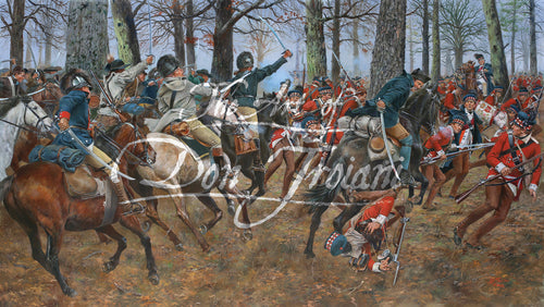 Don Troiani wall art print Cold Steel at Cowpens. Soldiers on horse back.