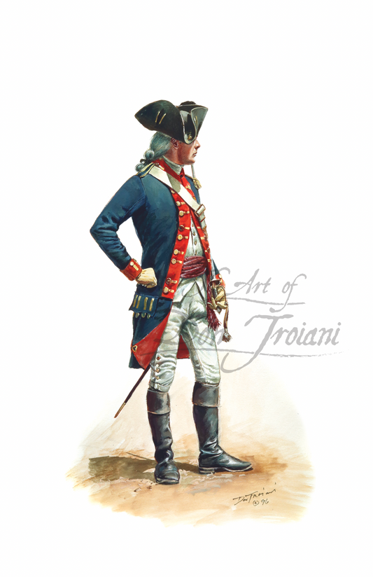 Lieutenant James Giles. Artistic depiction of a historical figure in military uniform.