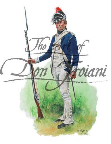 collectible wall art print Don Troiani Sgt., Lafayette’s Corps of Light Infantry, 1781.