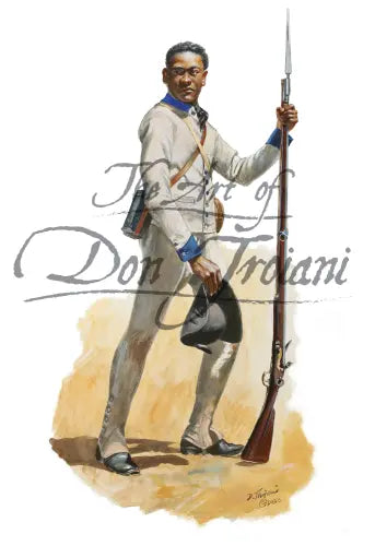 Don Troiani wall art print soldier in white uniform with musket.