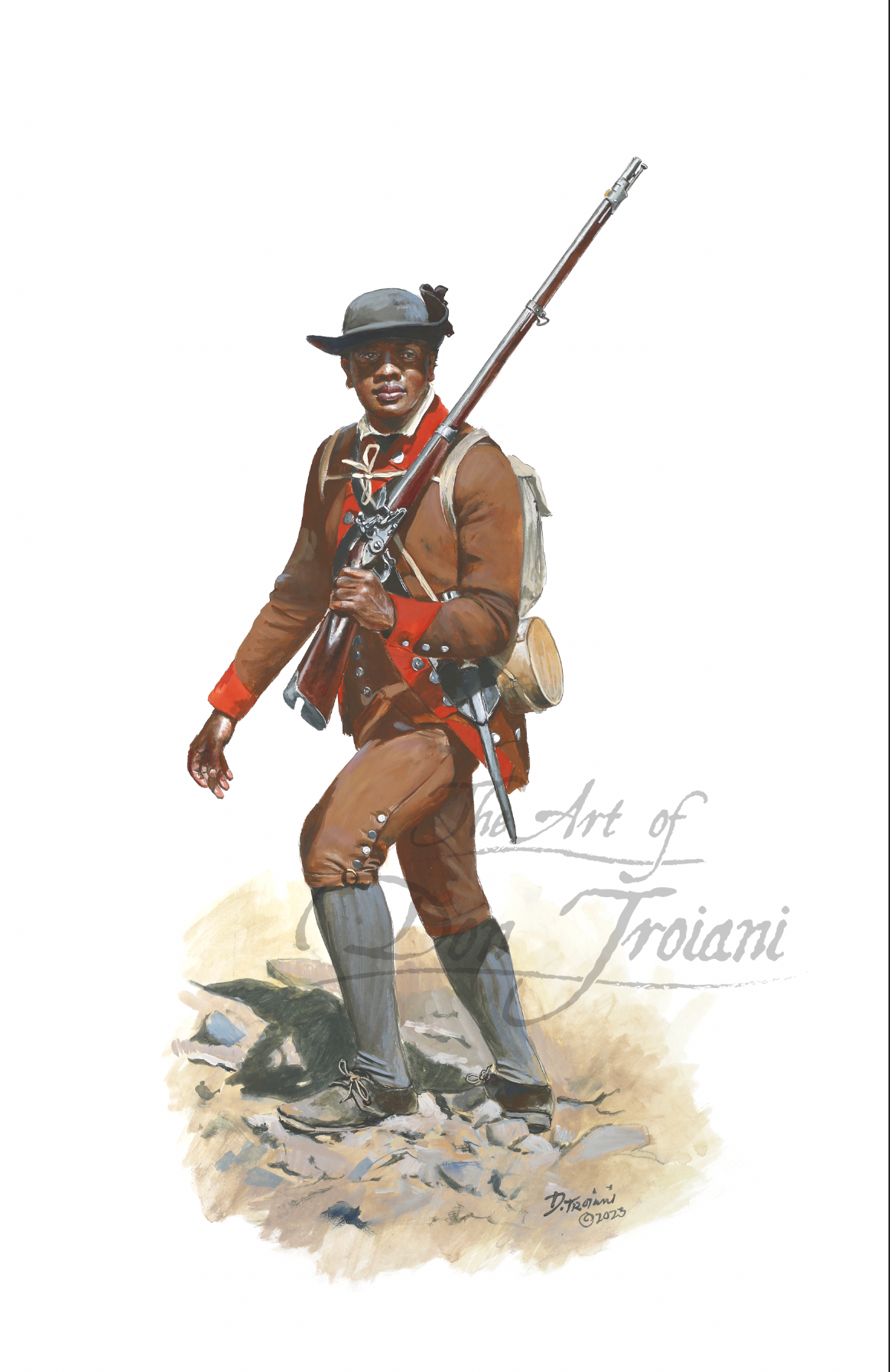 3rd Connecticut Regiment. Illustration of a soldier in historical uniform with a rifle.