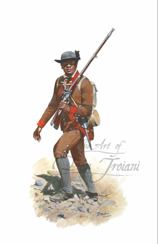 3rd Connecticut Regiment. Illustration of a soldier in historical uniform with a rifle.