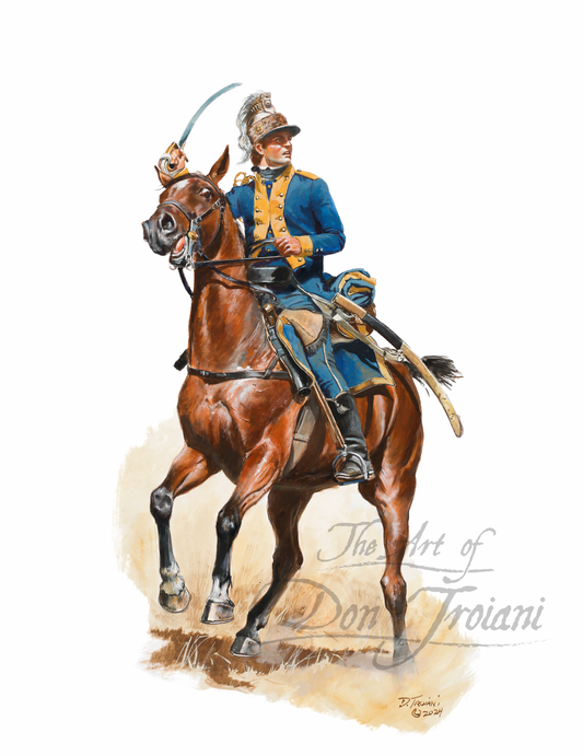Armand's 1st Partizan. Artistic depiction of a soldier on horseback with a sword.
