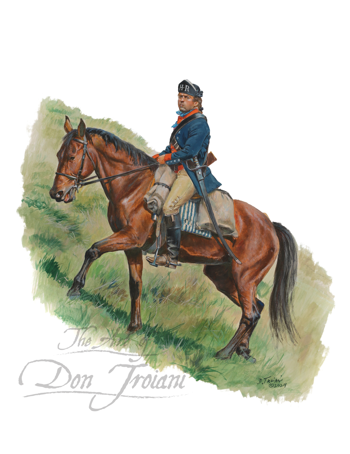 Carberry's Troop Of Horse. Illustration of a soldier on horseback.