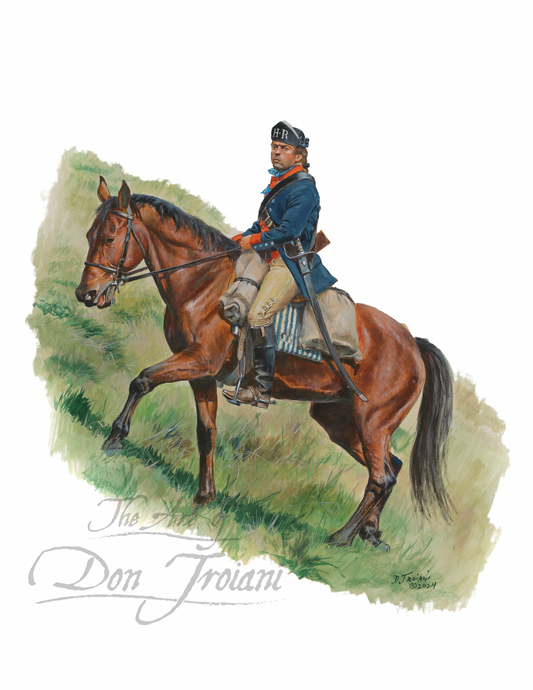 Carberry's Troop Of Horse. Illustration of a soldier on horseback.