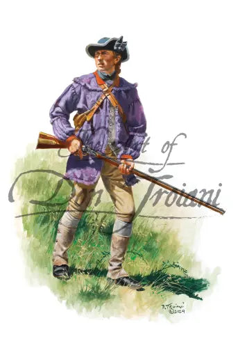 Don Troiani wall art print Rifleman in purple shirt.