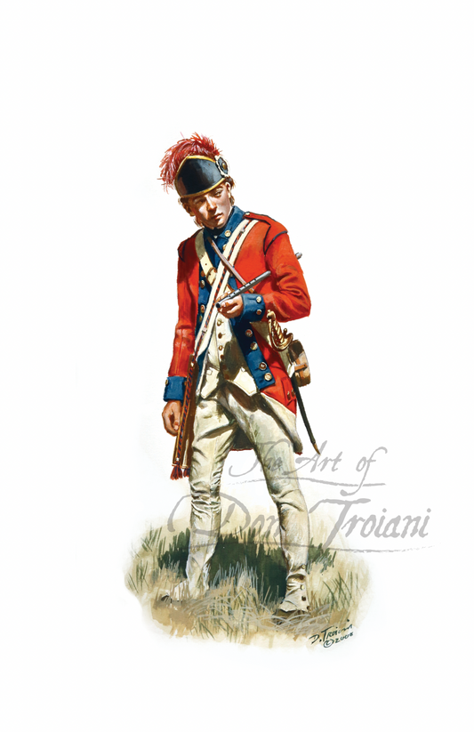 Fifer. Illustration of a soldier in historical military uniform with 'Art of Don Troiani' signature.