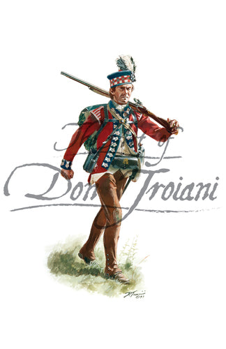 Don Troiani wall art print 42nd Regiment of Foot 1780. Soldier is marching.