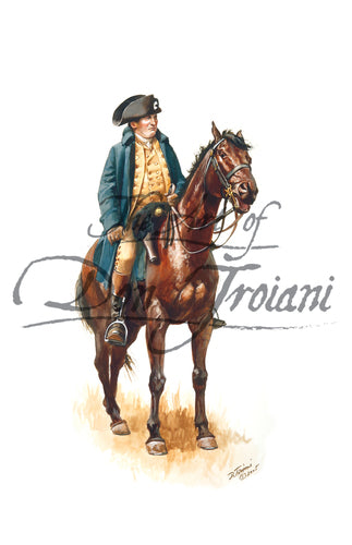 Don Troiani wall art print "Major General Daniel Morgan". Daniel Morgan on horse back.