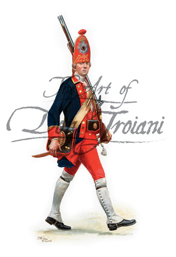 Don Troiani wall art print Prussian Grenadier, Potsdam Rothes Leib Battalion, 1718.