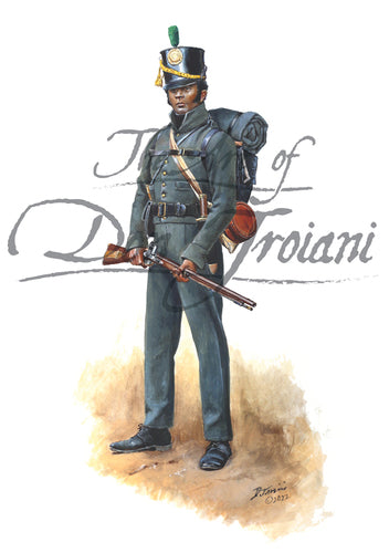 Don Troiani wall art print 26th U.S. Infantry 1815. Soldier in a gray uniform.