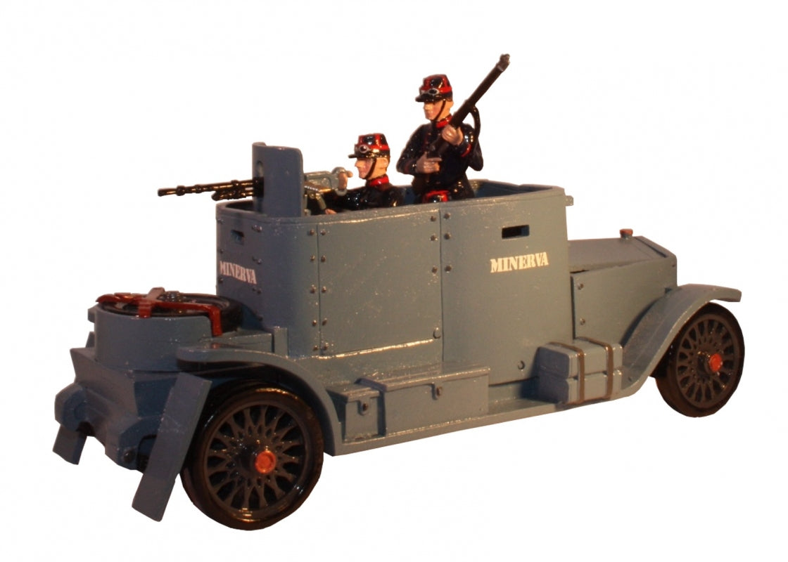 Collectible toy soldier vehicle Minerva Armored Car with Three Crew.