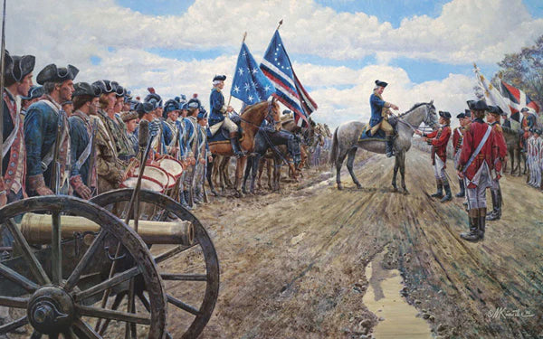 Mort Künstler wall art print depicting General Washington on horseback with his troops.